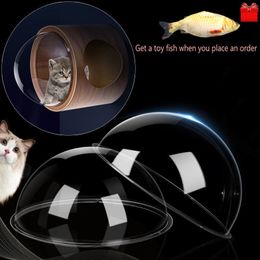 Other Dog Supplies 32cm Transparent Cat Nest DIY For Fence Pet Peek Look Out Durable Dome Acrylic Sheet GlassHemispherical Window GIFT 230816