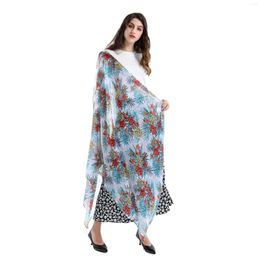 Scarves Pastoral Style Flower Pattern Scarf Thin Fashion Cotton Shawl Female