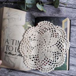 Table Mats Gerring Crochet Flowers Lace Doily Dining Mat Tableware Pad Drink Tea Car Coasters Set Kitchen Special Accessories