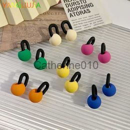 Charm Color Acrylic Pendant Earrings South Korea's Temperament Sweet Personality Fashion Stud Earrings Girls Birthday Gift Accessories J230817