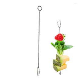 Other Bird Supplies Fruit Skewer Stainless Steel Food Feeder Parrot Vegetable Stick Holder Foraging Toy