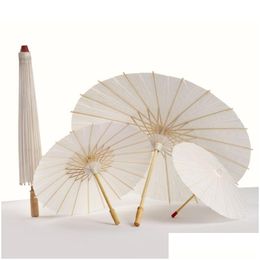 Fans Parasols Oil-Paper White Umbrella China Traditional Dance Props Hand Made Decorations Drop Delivery Party Events Accessories Dh26Y