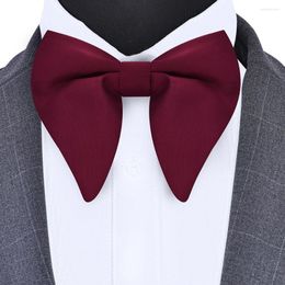 Bow Ties Ricnais Fashion Solid Colourful Big Bowtie Black Red Green Tie For Men Business Wedding Party Gigt Accessories