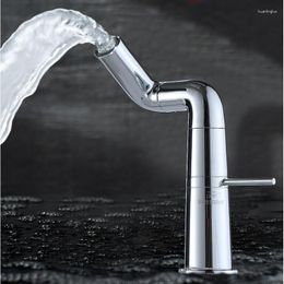 Bathroom Sink Faucets Basin Faucet Chrome Solid Brass Rotation Mixer Tap And Cold Unique Design Lavtory