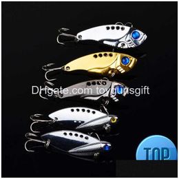 Baits Lures 1 Pcs Metal Vib 11G/5Cm Fishing Lure Vibration Spoon Spinner Crankbait Bass Artificial Hard Bait Cicada Tackle Drop Deli Dhkda