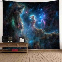 Tapestries Psychedelic Galaxy Starry Sky Tapestry Large Moon Universe Space Nebula Wall Hanging Thin Wall Cloth Home Decoration R230817