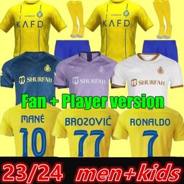 new Al Nassr FC soccer Jerseys Ronaldo Home yellow away 23 24 CR7 Gonzalo Martinez Talisca Ghislain Konan Vincent Aboubakar men Football shirt Al-Nassr FC