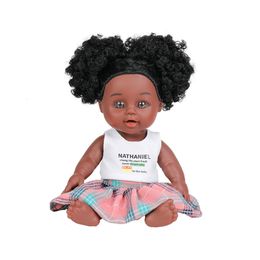Dolls 10inch mini lovely black doll afrcia PVC baby for kids 230816