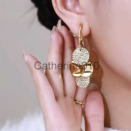 Charm Inlaid Zircon Golden Circle Sequins Earrings for Women Personality Fashion Daily Wear Accessories Party Jewellery Birthday Gift J230817