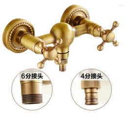 Bathroom Sink Faucets Antique Washing Machine Faucet And Cold Copper 4 Points 6 Into Wall Water