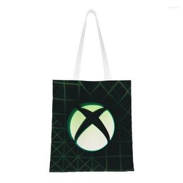 Shopping Bags Classic Xbox Grocery Bag Custom Printed Canvas Shopper Shoulder Tote Big Capacity Portable Gamer Gifts Handbag
