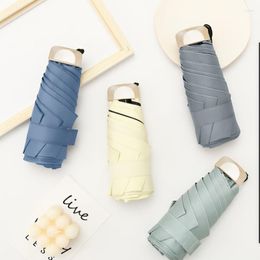 Umbrellas UltraLight Mini Pocket Umbrella 6 Ribbed Sunshade UV Protection Travel Portable Folding