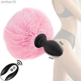 Anal Toys Vibration Cute Rabbit Tail Anal Plug Fluffy Plush Sexy Bunny Girl Cosplay Erotic Sexy Toy For Woman Men Couples Butt Plug Tail HKD230816