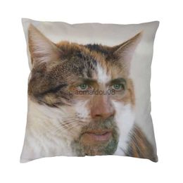 Pillow Case Nicholas Cage Cat Meme Printed Sofa Cushion Cover Case Home Decoration Party Car Bedding HKD230817