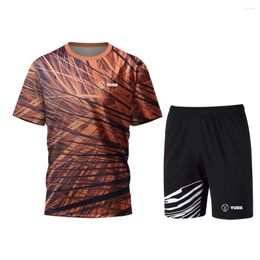 Men's Tracksuits Yudx Thorn Pattern Set Outdoor Oversized T-Shirt Women's Sports Fitness Fashion Table Tennis Badminton Two-Piece