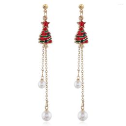 Dangle Earrings Luxury Christmas Tree Jingle Bell Walking Stick Drop For WomenParty Jewelry