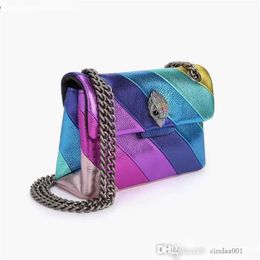 Designer Cross Body Bag and Purse Mini PU Leather Rainbow Luxury Shoulder Bag Small Messenger Bag