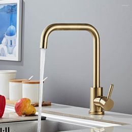 Kitchen Faucets 304 Stainless Steel Brushed Gold Faucet And Cold Universal Wash Wardrobe