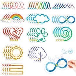 Kids' Toy Stickers 48Pcs Breath Calm Anxiety Sensory for Desk Phone Strips Anti Stress Tactile Rough Textured Sticker 230816