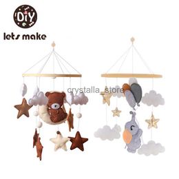 Baby Wooden Bed Bell Crib Toy Newborn Music Box Bed Bell Hanging Toys Holder Infant Crib Bracket For Children Gift HKD230817