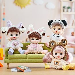 Dolls OB11 Doll 12CM Mini Full Set With Fashion Clothes Shoes Cute Hairstyle DIY Accessories Girl Toys For Children Birthday Gift 230816