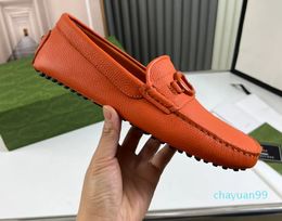 Luxury Designer Yellow Blue orange Moccasins Italian Shoes Slip On Men Dress Original Male Office Party Wedding drive Casual Shoes