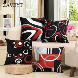 Pillow Case ZAVEYT Hot Sale Simple Geometric Abstraction Cover For Sofa Home Throw Cushion Case Decorative Polyester Print 45x45 HKD230817