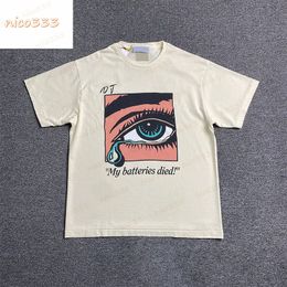 Ga Depts ATK eyes falling tears toy maker back glitter letters cotton loose round neck versatile casual men women short sleeve