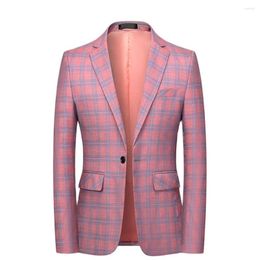 Men's Suits Fashion Spring And Autumn Casual Men Plaid Blazer Cotton Slim England Suit Blaser Masculino Male Jacket XS-5XL