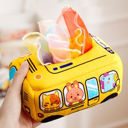 Sportspielzeug Baby Montessori Säugling ziehen Sie die Magic Tissue Box für Babys 612 Monate Jungen Mädchen Früh entwickeln sensorische Spielzeugspiele 230816