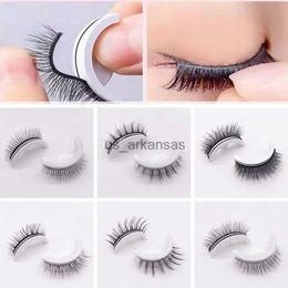 False Eyelashes 1Pair Reusable Self-adhesive False Eyelashes 3D Mink Lashes Glue-free Eyelash Extension 3 Seconds to Wear No Glue Needed Lashes HKD230817