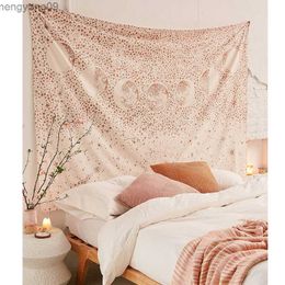 Tapestries Moon Tapestry Wall Hanging Psychedelic Galaxy Night Sky Hippie Tapestries Boho Wall Cloth Carpet Yoga Beach Blanket Home Decor R230817