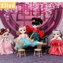 Dolls 17cm BJD Doll Chinese Hanfu Princess 112 Ancient Costume Ball Jointed 13 Joints Girls Toy Kid Birthday Xmas Gift OB11 230816