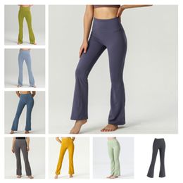 Women's Yoga Pants Slim Fit Flared Pant outfit High Elastic Nude All-match Fashion Sports Casual trousers for lady Autumn and Winter New Style VELAFEEL luluslemon