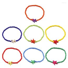 Strand Handmade Bohemian Friendship Bracelet Ethnic Colourful Seed Bead Starfish Charm For Women Beach Party Gift