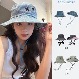 Wide Brim Hats Bucket Hats Y2K Bucket Hats for Man Women Beach Anti-Sun Panama Outdoor Mountaineering Travel Fisherman Hat Retro Summer Sun Bob Cap Bonnet 230816