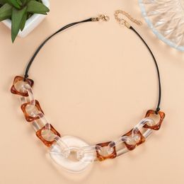 Pendant Necklaces Vintage Acrylic Bib Necklace For Women Statement Geometric Pendants Collar Jewellery