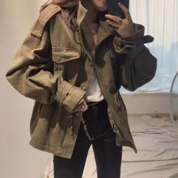 Women's Trench Coats Army Green Windbreaker Women 2023 Autumn Large Size Fashion Safari Style Coat