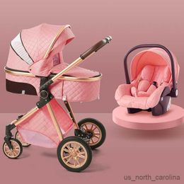 Strollers# Fashion Baby Stroller 3 in 1 Baby Travel System Newborn Baby Cart Portable Baby Cradel Infant Carrier R230817