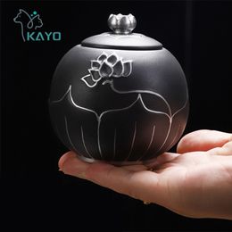 Other Cat Supplies Black Urns for Ceramics Ashes Sealed Cremation Funeral Keepsake Human Pet Memorial Suitable Home Fireplaces Burial Ash Urn 230816