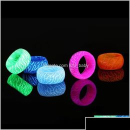 Band Rings Style Luminous Flower Pattern Simple Resin Glow In Dark Kids Party Gifts 5 Colors Choose Xkpue Lyiem Drop Delivery Jewelry Dhczl
