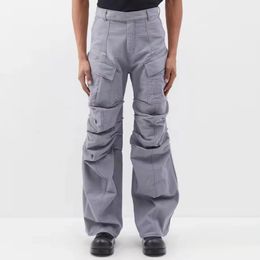 Multi-pockets Cargo Pants for Men Streetwear Loose Casual Trousers Oversized