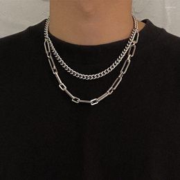 Pendant Necklaces Stainless Steel Double Layer Chain Necklace Hip Hop For Women Men On The Neck Arrive Fashion Jewellery Gift Accessories