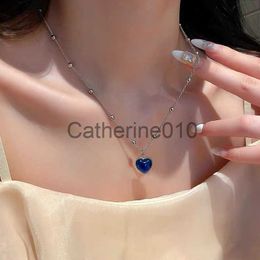 Pendant Necklaces Candy Colour ChangHeart Pendant Necklace For Women Simple Design Temperature Sensitive Stone Peach Choker Party Jewellery J230817