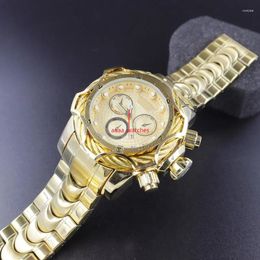 Wristwatches 2023 Undefeated Mens Watch 52mm Gold Large Dial Invincible Luxury Invicto Masculino For Drop