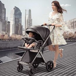 Strollers# Luxurious Baby stroller four wheels stroller Can sit or lie down Shock absorption Stroller for baby lightweight baby stroller R230817