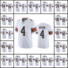 Clevelandbrownsmen 4 Deshaun Watson 2 Amari Cooper 21 Denzel Ward 24 Nick Chubb 85 David Njoku Women Youth White Custom Vapour Limited Jersey