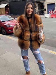 Women's Fur Winter Warm Jacket Parka Raccoon Coat Luxury Faux Clothes Thick Furry Cropped Top Fluffy Ladies