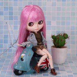 Dolls ICY DBS Blyth Doll Soft Pink Hair White Skin Joint Body Neo 16 BJD Ob24 Anime Girl Toys 230816