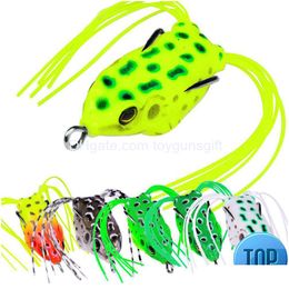 Baits Lures 1 Pcs New Style 4.45Cm5G Frog Lure Soft Tube Bait Plastic Fishing With Hooks Top Water Ray Artificial 3D Eyes Drop Deliv Dhtkw